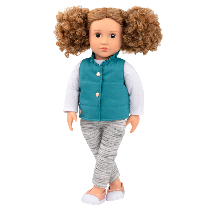 Mila Emme - 46cm OG Doll - Doll with Brown Curly Hair & Brown Eyes - Toys & Gifts for Children - 3 Years + - Our Generation