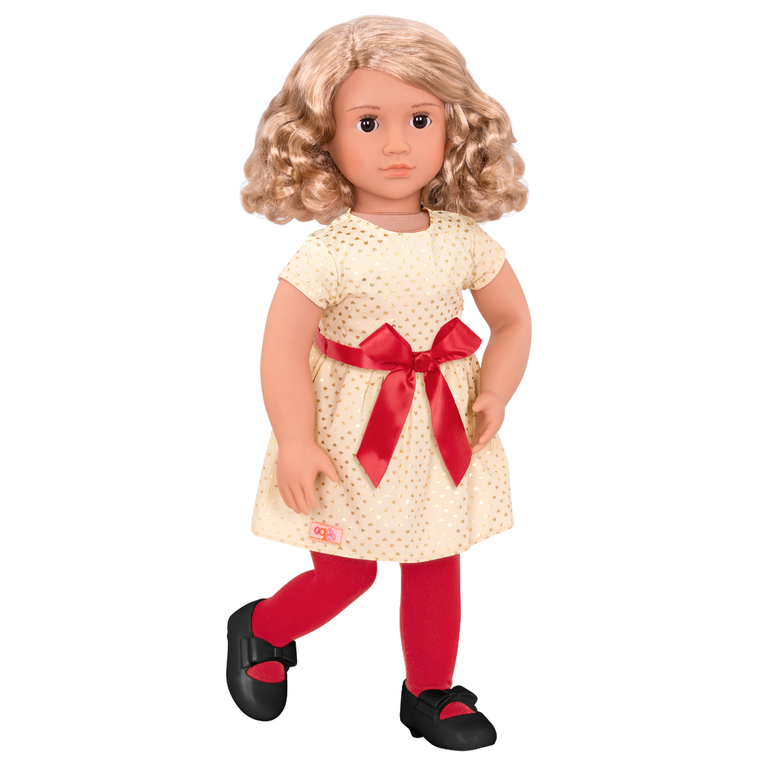 Noelle - 46cm Christmas Doll - Doll & Christmas Themed Storybook - Doll with Sparkly Outfit & Winter Onesie - Doll with Blonde Hair & Brown Eyes - Toys & Gifts for Kids - Our Generation