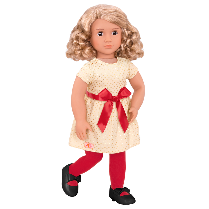 Noelle - 46cm Christmas Doll - Doll & Christmas Themed Storybook - Doll with Sparkly Outfit & Winter Onesie - Doll with Blonde Hair & Brown Eyes - Toys & Gifts for Kids - Our Generation