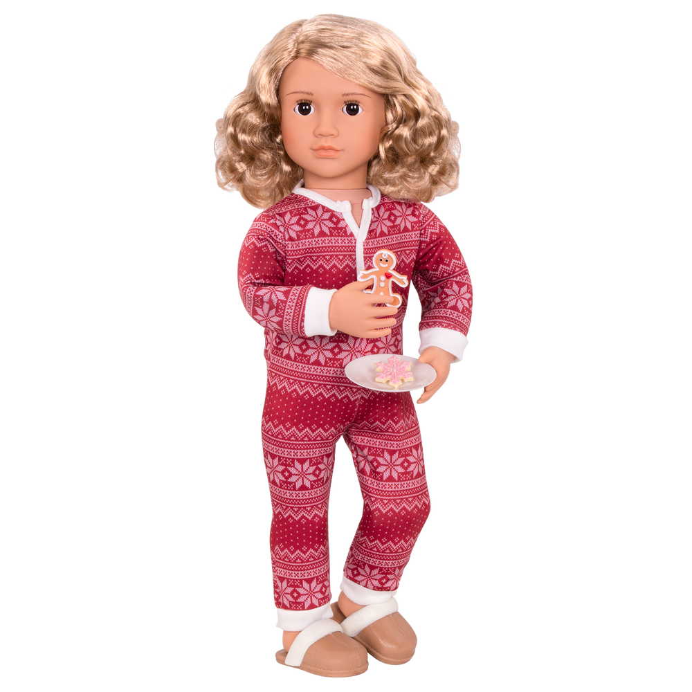 Noelle - 46cm Christmas Doll - Doll & Christmas Themed Storybook - Doll with Sparkly Outfit & Winter Onesie - Doll with Blonde Hair & Brown Eyes - Toys & Gifts for Kids - Our Generation