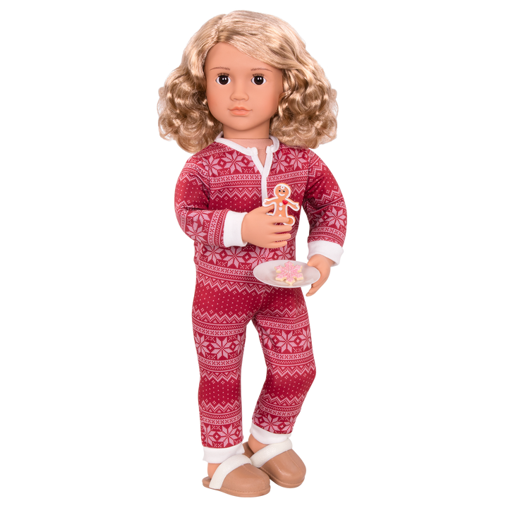 Noelle - 46cm Christmas Doll - Doll & Christmas Themed Storybook - Doll with Sparkly Outfit & Winter Onesie - Doll with Blonde Hair & Brown Eyes - Toys & Gifts for Kids - Our Generation