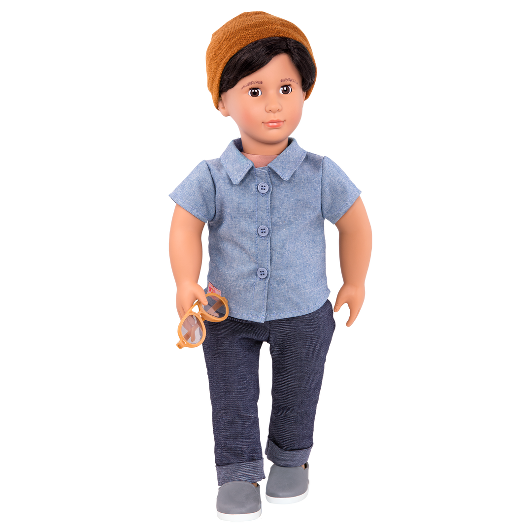 Franco - 46cm Boy Doll - Boy Doll with Brown Hair & Eyes - Toys & Gifts for Kids - Our Generation