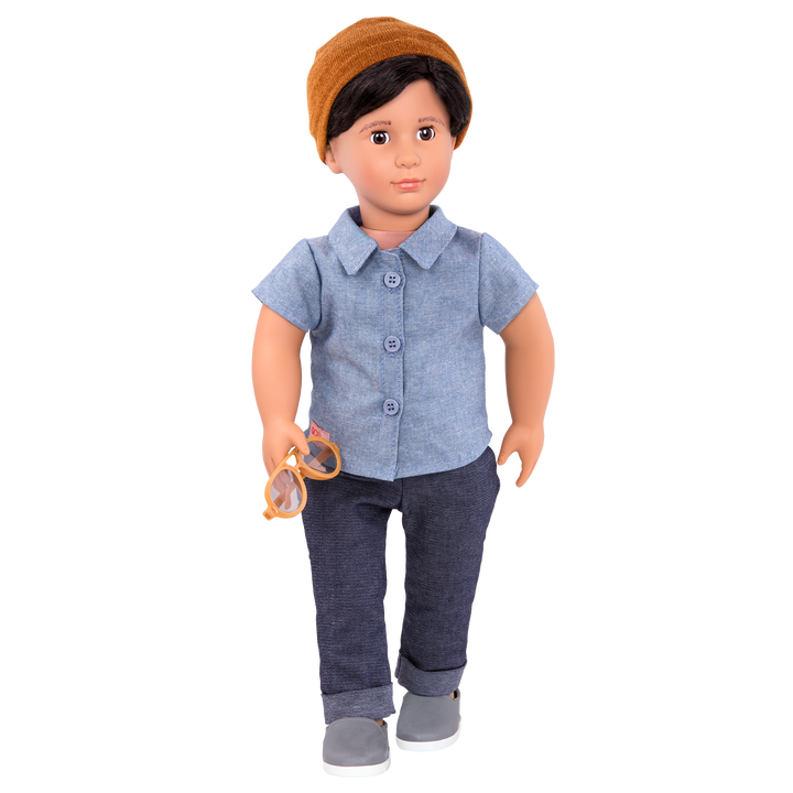 Franco - 46cm Boy Doll - Boy Doll with Brown Hair & Eyes - Toys & Gifts for Kids - Our Generation