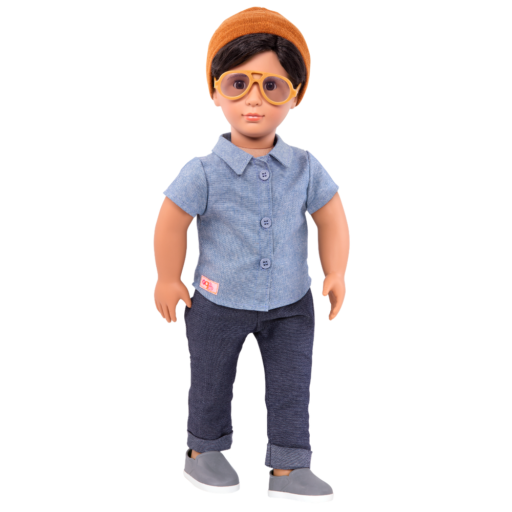 Franco - 46cm Boy Doll - Boy Doll with Brown Hair & Eyes - Toys & Gifts for Kids - Our Generation