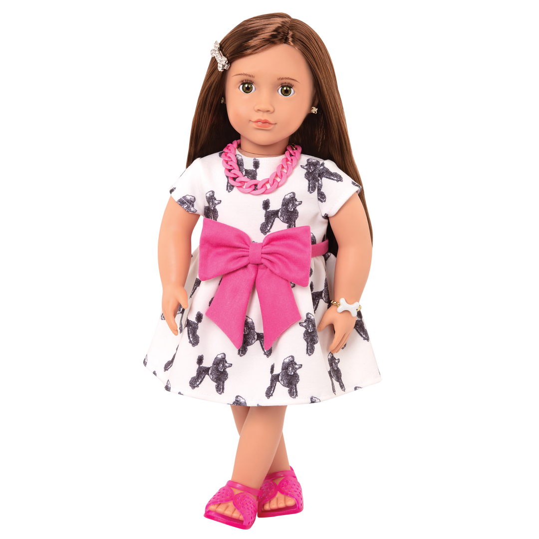 Nancy - 46cm Jewellery Doll - OG Doll with Jewellery Accessories - Doll with Brown Hair & Brown Eyes - Doll with Pierced Ears - Toys & Gifts - Toys for 3 Years + - Our Generation