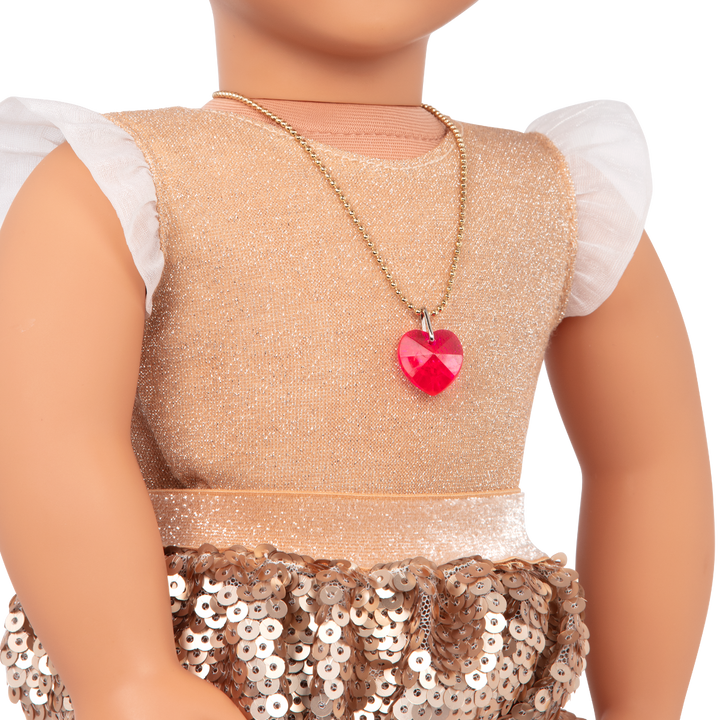 Amora - Our Generation Doll Starter Kit - 46cm Doll with 2 Outfits , Accessories & Book - Doll with Brown Eyes & Brown Hair - Toys & Gifts for Children - Our Generation