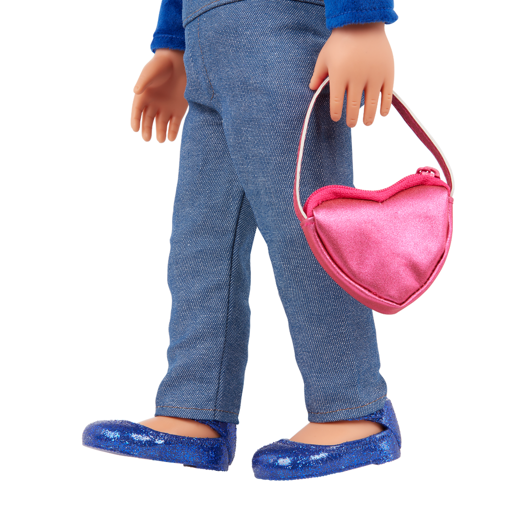 Amora - Our Generation Doll Starter Kit - 46cm Doll with 2 Outfits , Accessories & Book - Doll with Brown Eyes & Brown Hair - Toys & Gifts for Children - Our Generation
