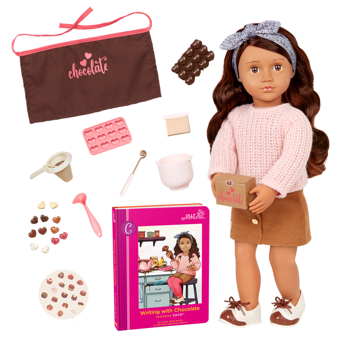 Our Generation Posable 18-inch Baker Doll Coco & Storybook