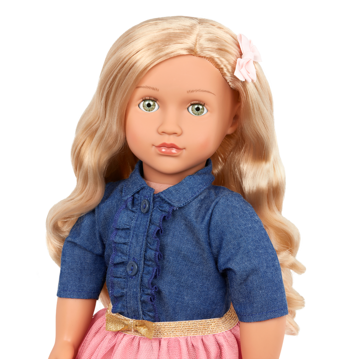 Emily - 46cm Doll - Doll with Blonde Hair & Green Eyes - Doll with Glasses - Toys & Gifts for Girls - Our Generation