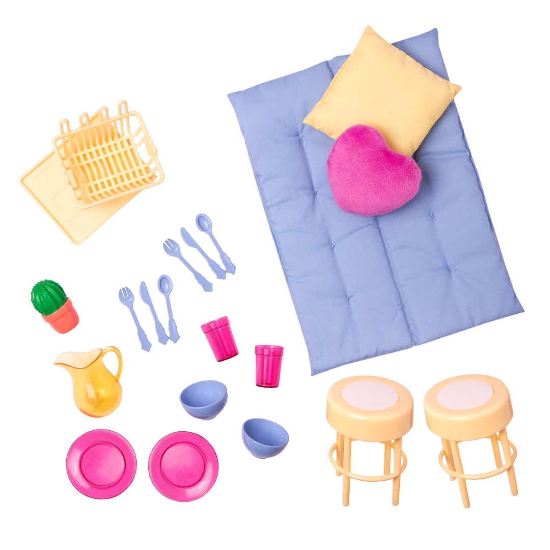 RV Seeing You Camper - Pink Campervan for 46cm Dolls - Caravan & Camping Accessories - Doll Vehicles - Our Generation