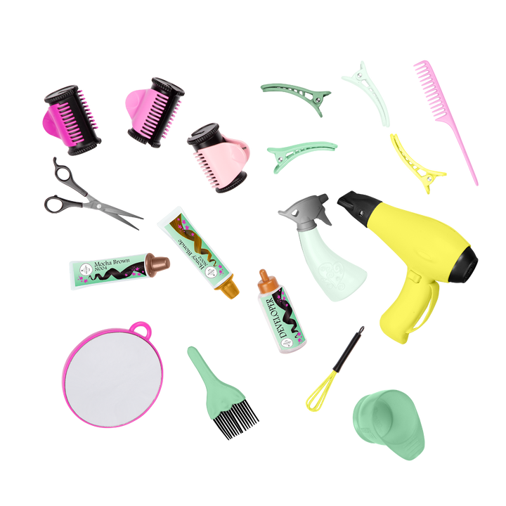 OG Salon Cart - Hair Dresser Salon Trolley in Pink & White - Hair Styling Accessories - Hair Salon Accessory - Our Generation