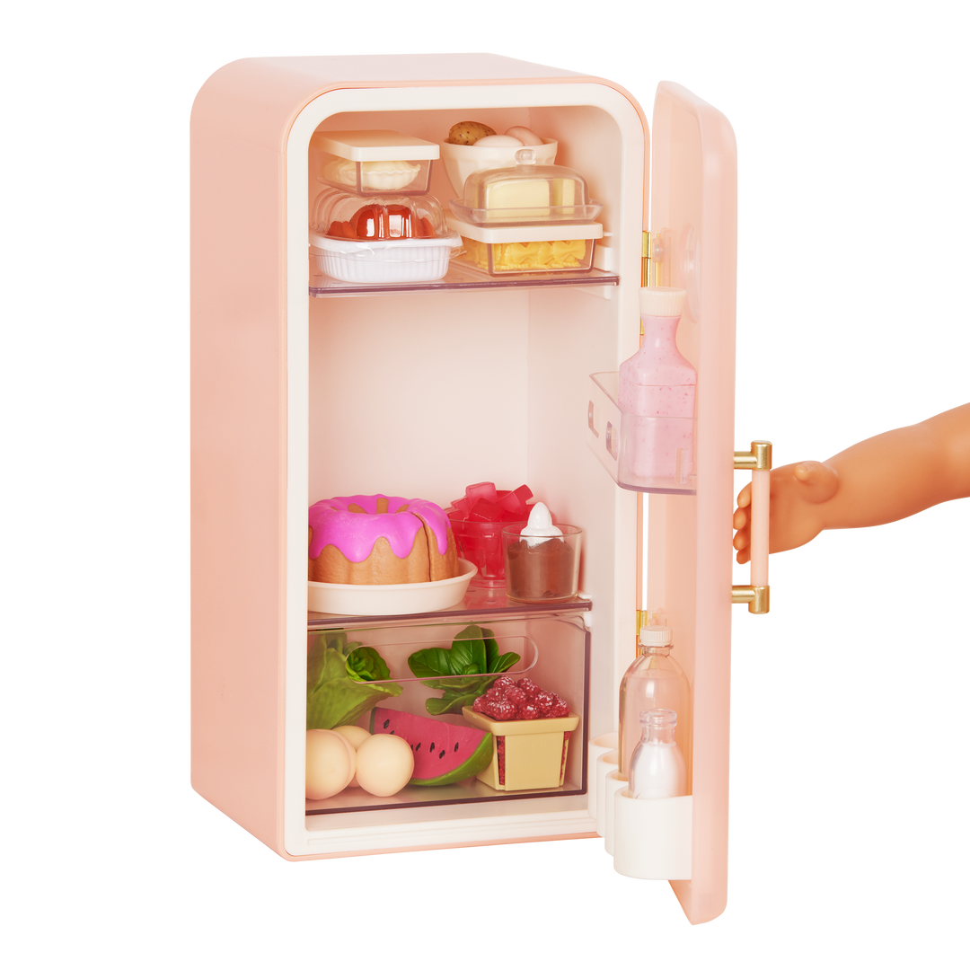 Our Generation Perfectly Fresh Mini Fridge Set for 18-inch Dolls