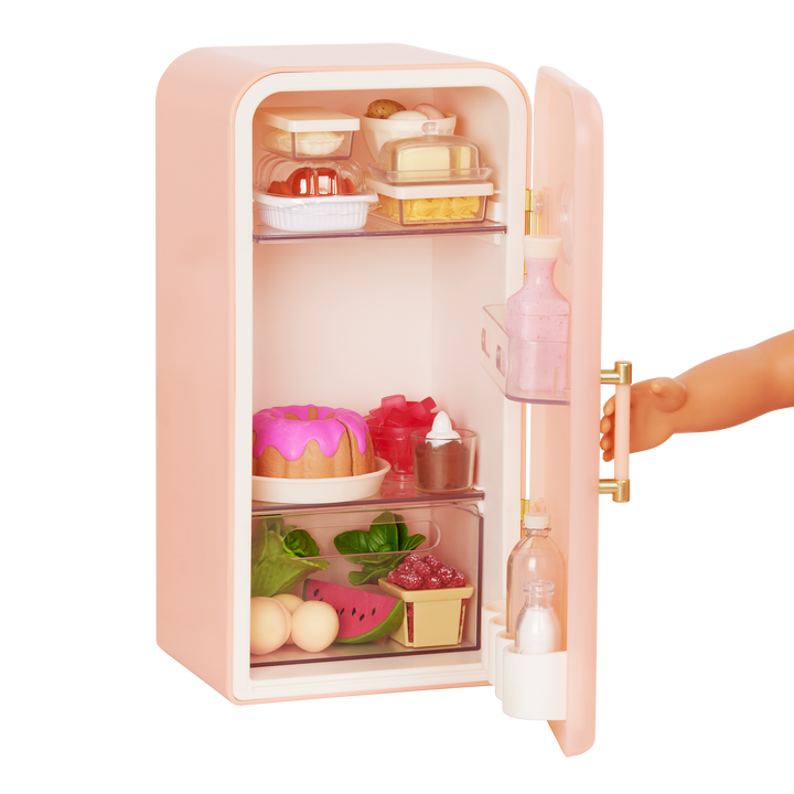 Our Generation Perfectly Fresh Mini Fridge Set for 18-inch Dolls