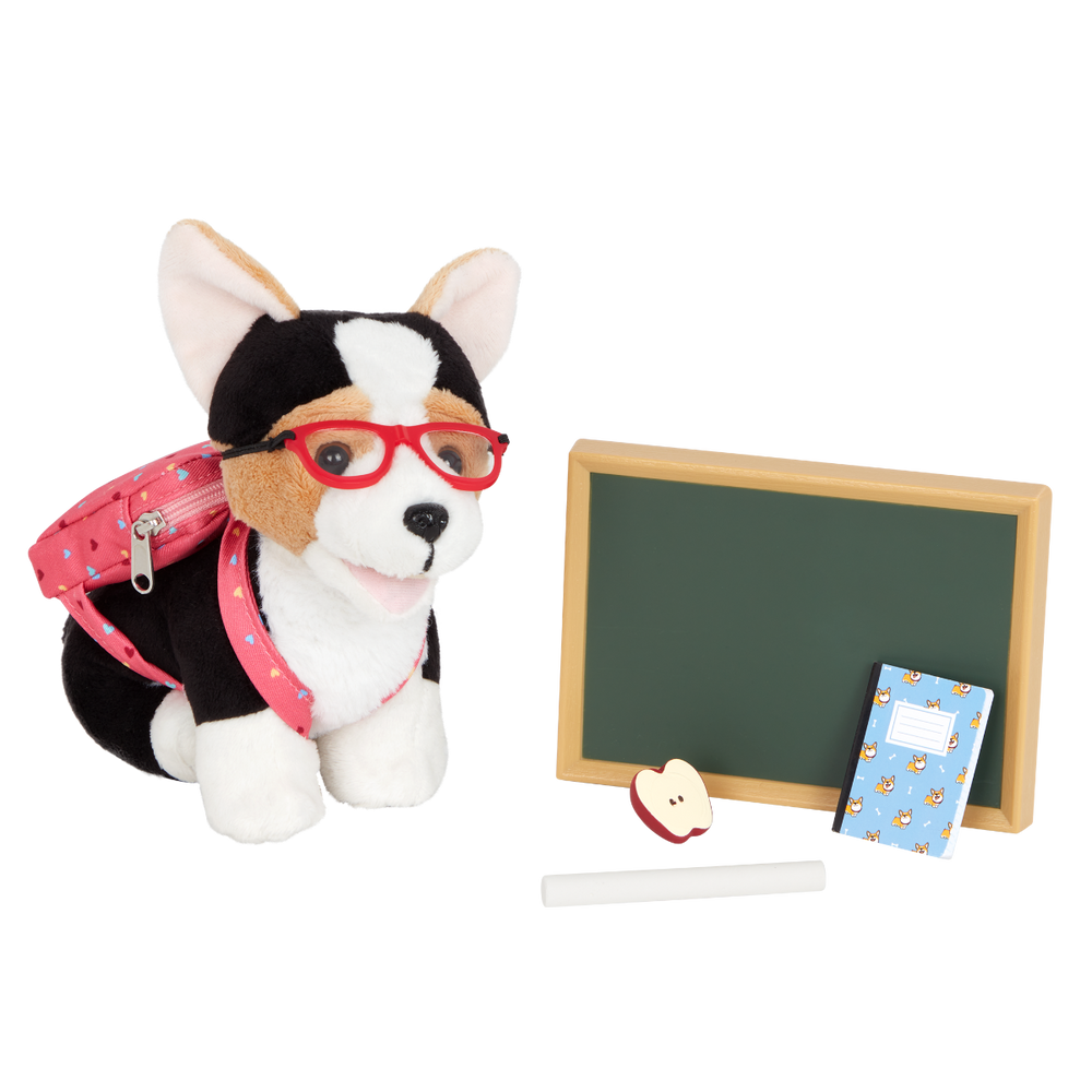 Pembroke Welsh Corgi Pup - 15cm Dog with School Accessories - Pets for Our Generation Dolls - Our Generation UK