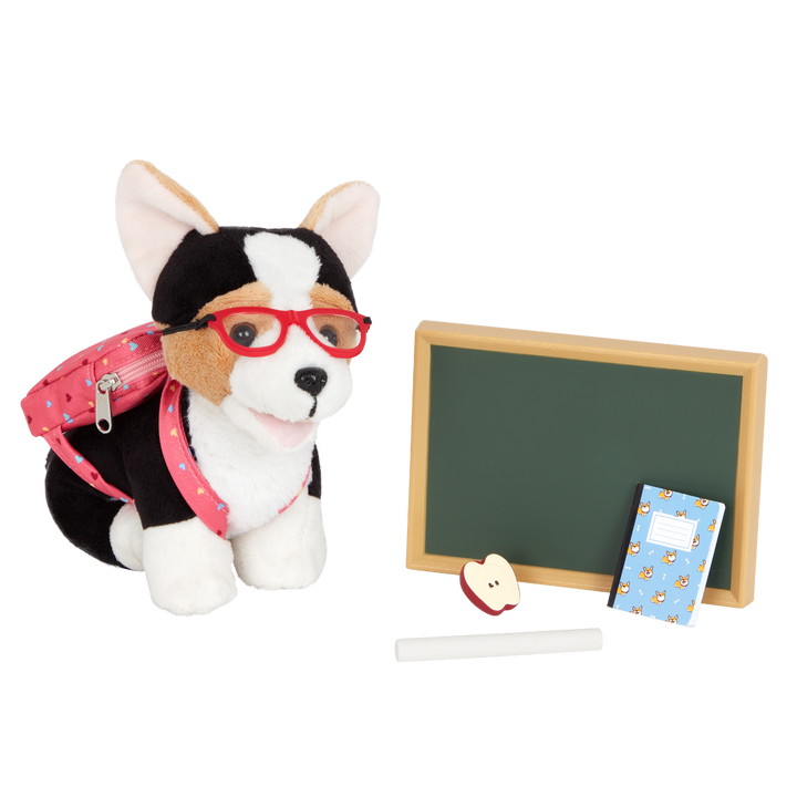Pembroke Welsh Corgi Pup - 15cm Dog with School Accessories - Pets for Our Generation Dolls - Our Generation UK