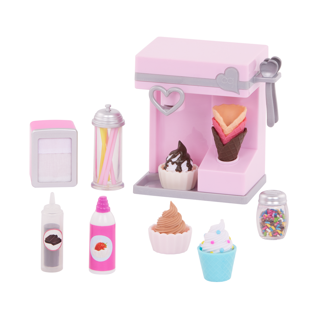 Our Generation Sundae Fun Day Ice Cream Machine Set for 18-inch Dolls