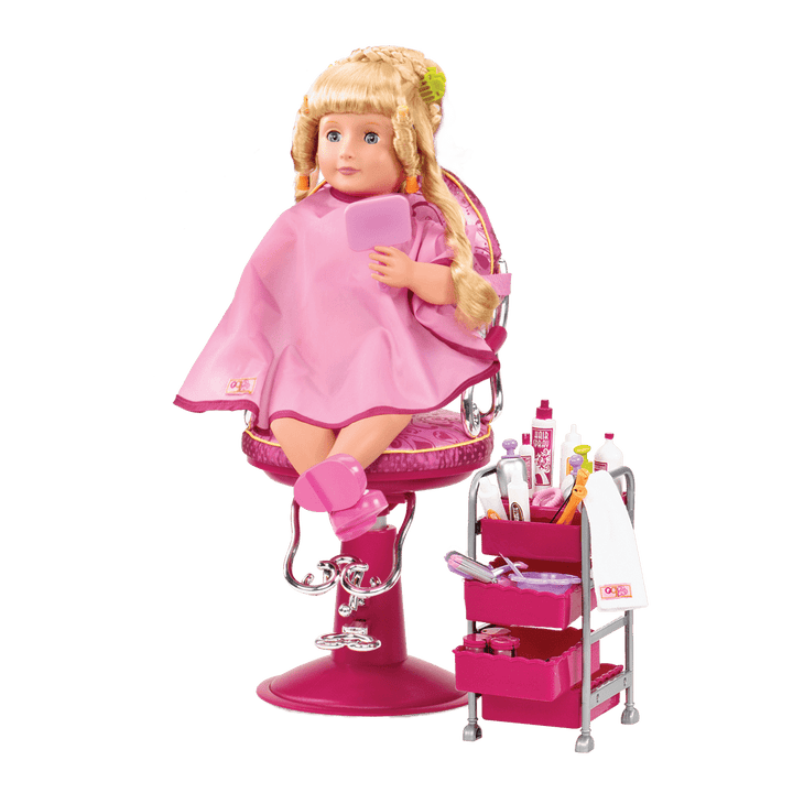 Berry Nice Salon Set - Hair Salon Accessories in Pink - Fashion Playset for Dolls - Our Generation