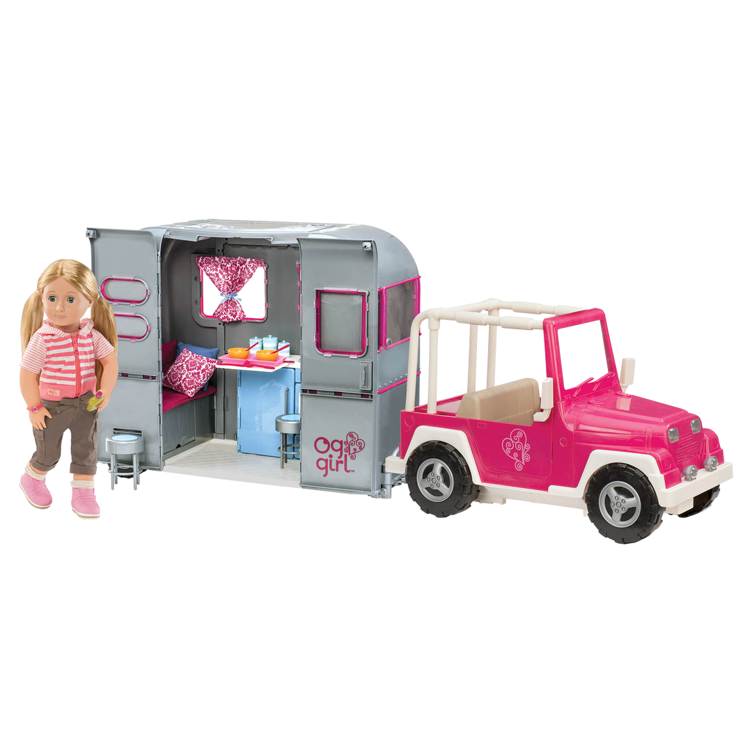 My Way and Highways - Pink & White 4x4 for Dolls - Toy Car for 46cm Dolls - Doll Vehicle - Doll Accessories - Our Generation