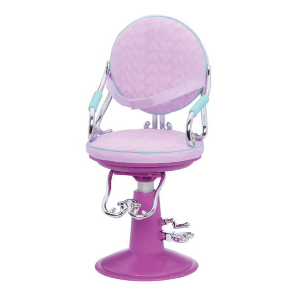 Sitting Pretty Salon Chair - Lilac Hairdresser Chair for 46cm Dolls - Hair Dressing Accessories - Adjustable Chair - Salon Accessories for Dolls - Our Generation