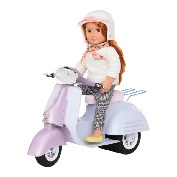 Ride in Style Scooter - Purple & Blue Doll Scooter - Vehicles for 46cm Dolls - Our Generation