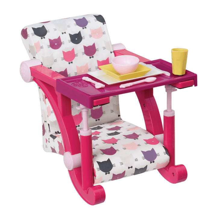 Let's Hang Clip On Chair - Cat Print Doll Chair - Chair for 46cm Dolls - Doll Accessories - Our Generation