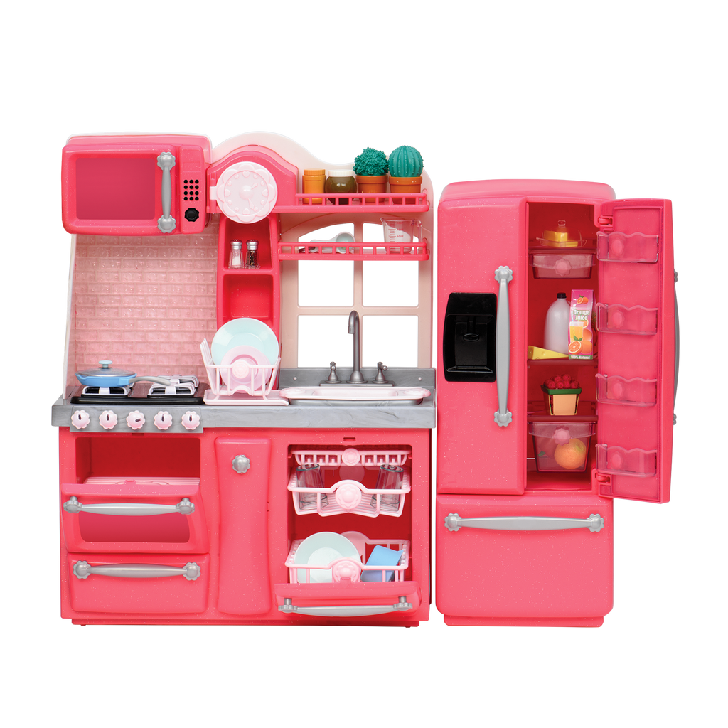 Pink Gourmet Kitchen 46 cm Doll Playset Our Generation Our Gen UK Trade