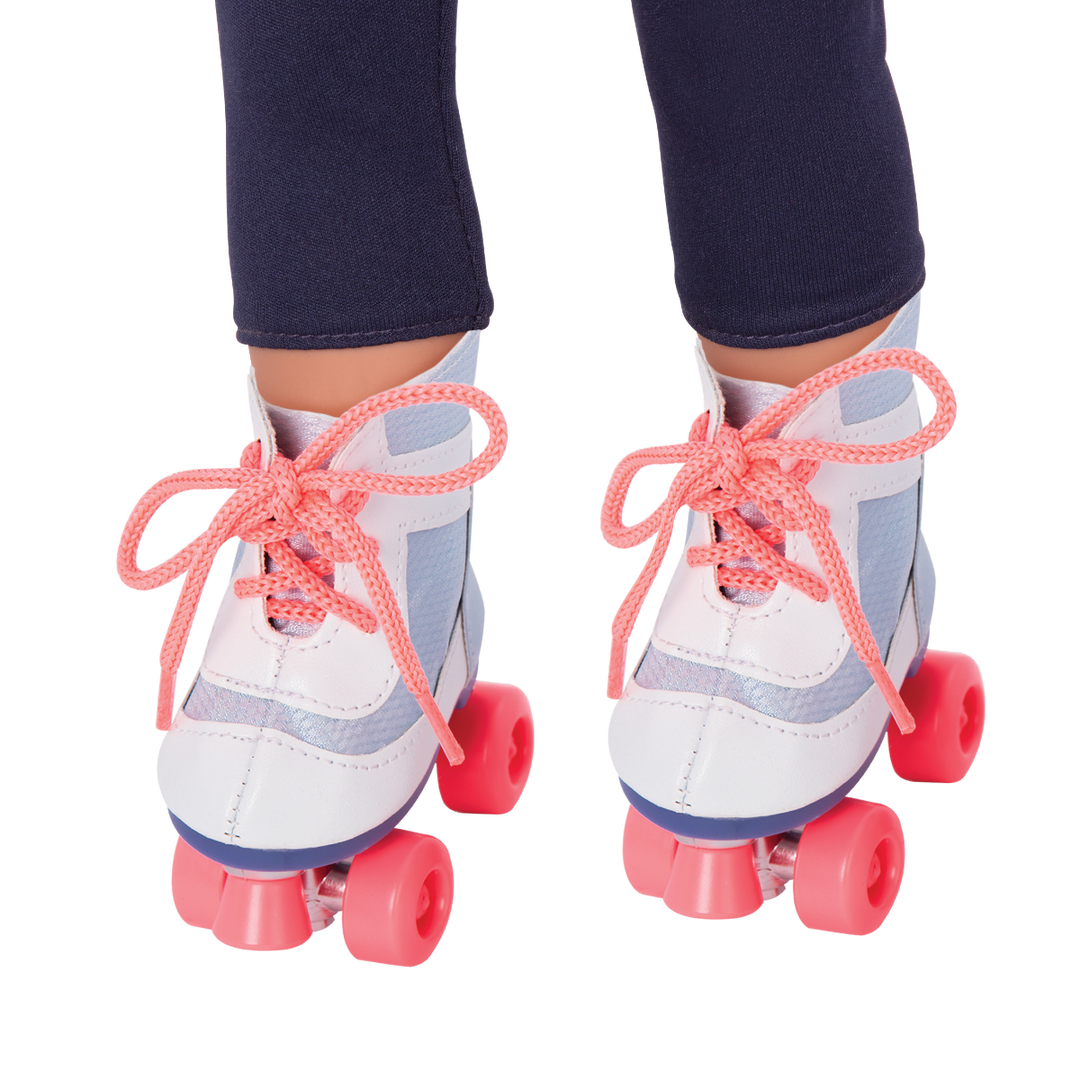 Roll with It - Rollerblades for 46cm Dolls - Blue & Pink - Doll Shoes - Our Generation