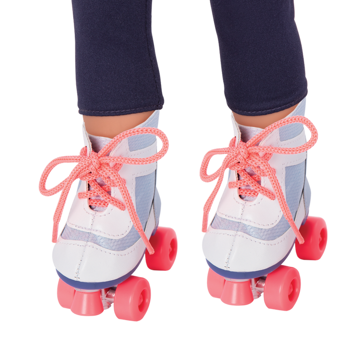 Roll with It - Rollerblades for 46cm Dolls - Blue & Pink - Doll Shoes - Our Generation