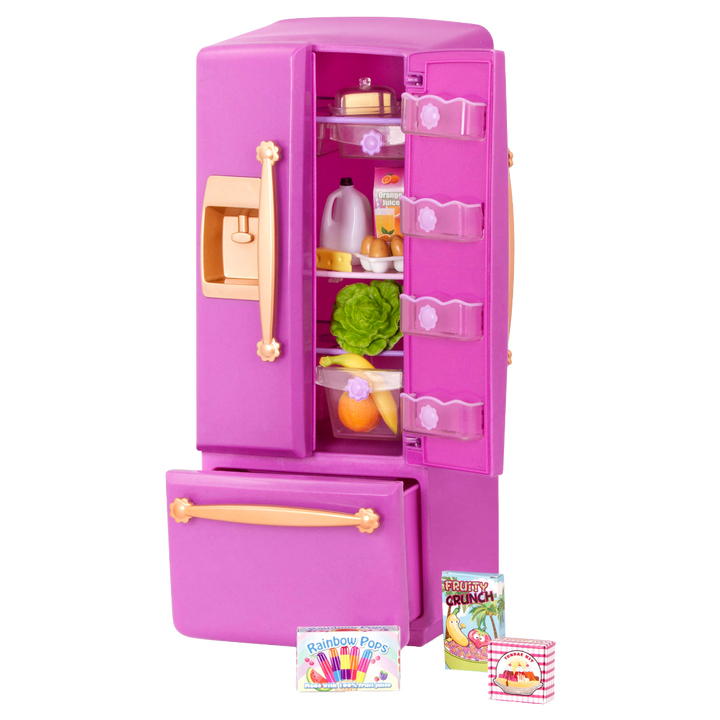 Gourmet Kitchen Set - Lilac Kitchen Playset for 46cm Dolls - Toy Kitchen with Food Accessories - Doll Furniture - Furniture for Dollhouses - Our Generation UK