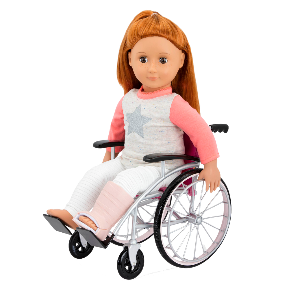 Heals on Wheels - Medical Accessory Set for Dolls - Doll Wheelchair & Medical Accessories - Crutches & Leg Cast - Doll Accessories - Our Generation