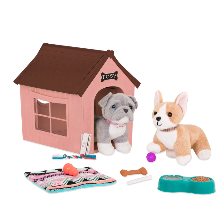 OG Puppy House - Pink & Brown Dog House - Pet Accessories - Doll Accessories - Our Generation