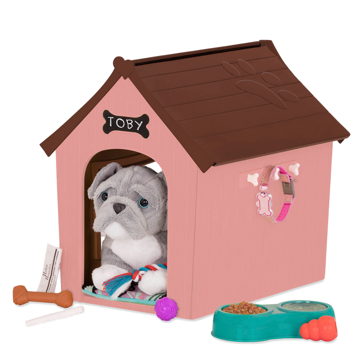 OG Puppy House - Pink & Brown Dog House - Pet Accessories - Doll Accessories - Our Generation