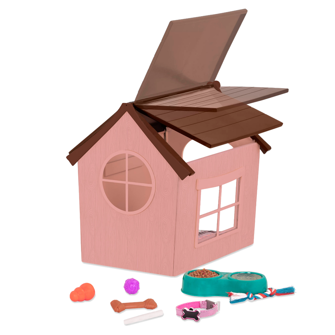 OG Puppy House - Pink & Brown Dog House - Pet Accessories - Doll Accessories - Our Generation