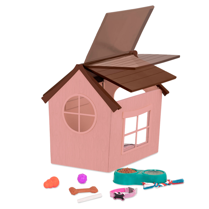 OG Puppy House - Pink & Brown Dog House - Pet Accessories - Doll Accessories - Our Generation