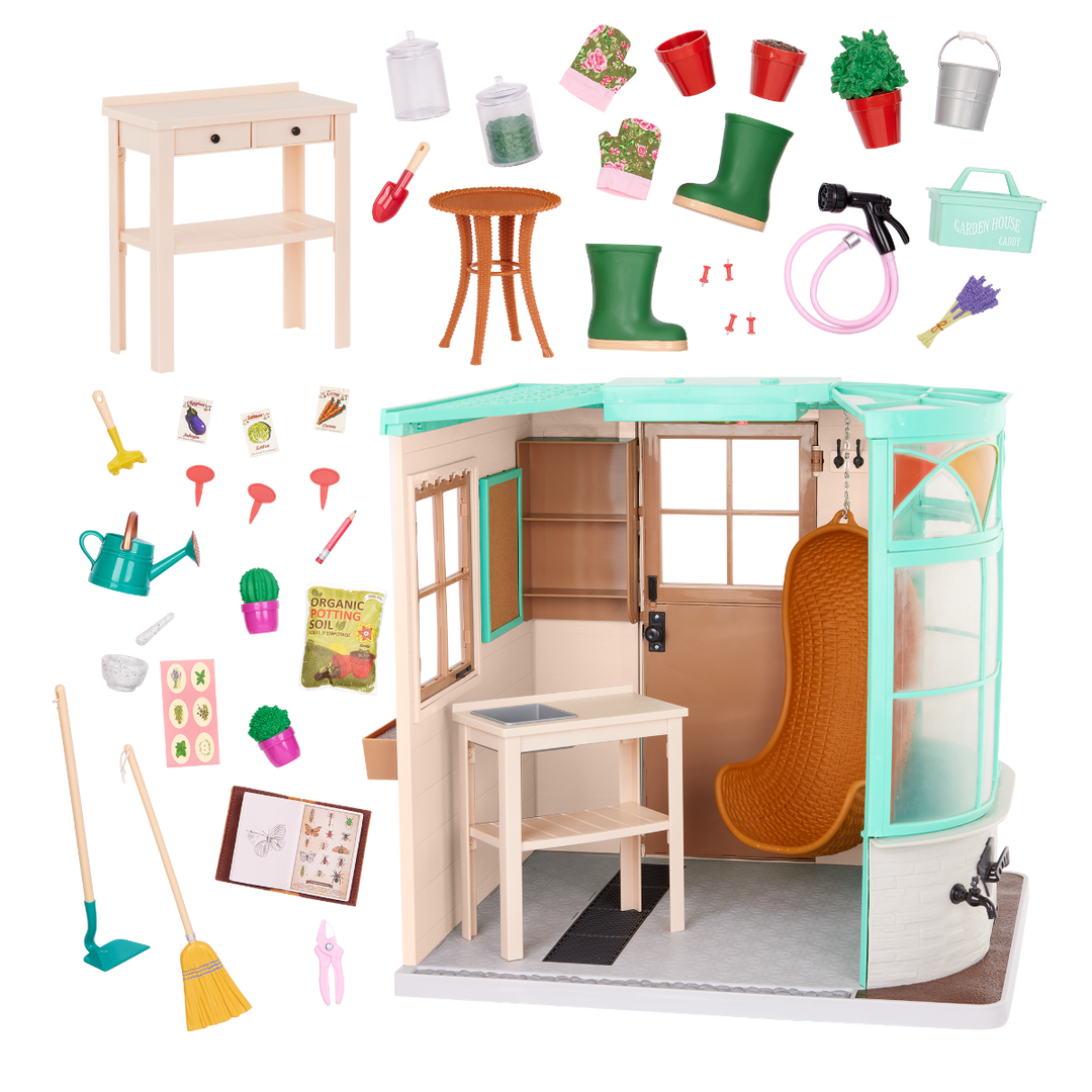 Room to Grow Greenhouse - 46cm Doll Greenhouse - Outdoor & Gardening Accessories for 46cm Dolls - Doll Wellies & Gardening Accessories - Our Generation UK