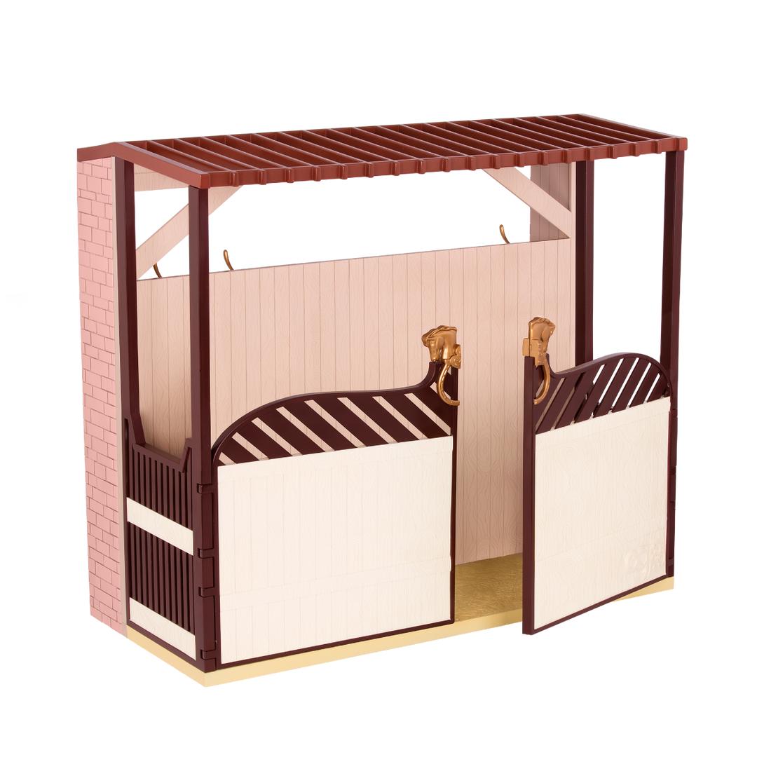 Acres of Adventure - Horse Barn for 46cm Dolls - OG Stable for Horses - Brown Barn with Equestrian Accessories - Our Generation 