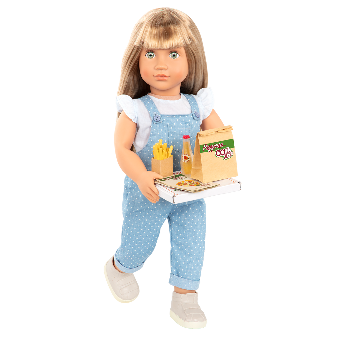 18-inch dolls with pizza delivery playset