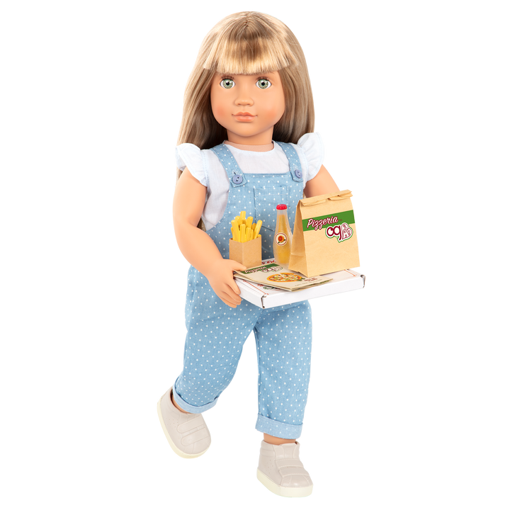 18-inch dolls with pizza delivery playset