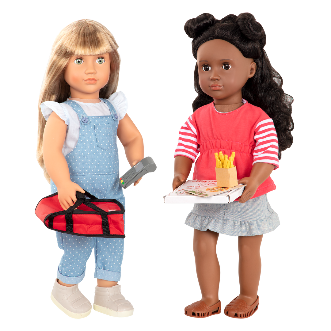 18-inch dolls with pizza delivery playset