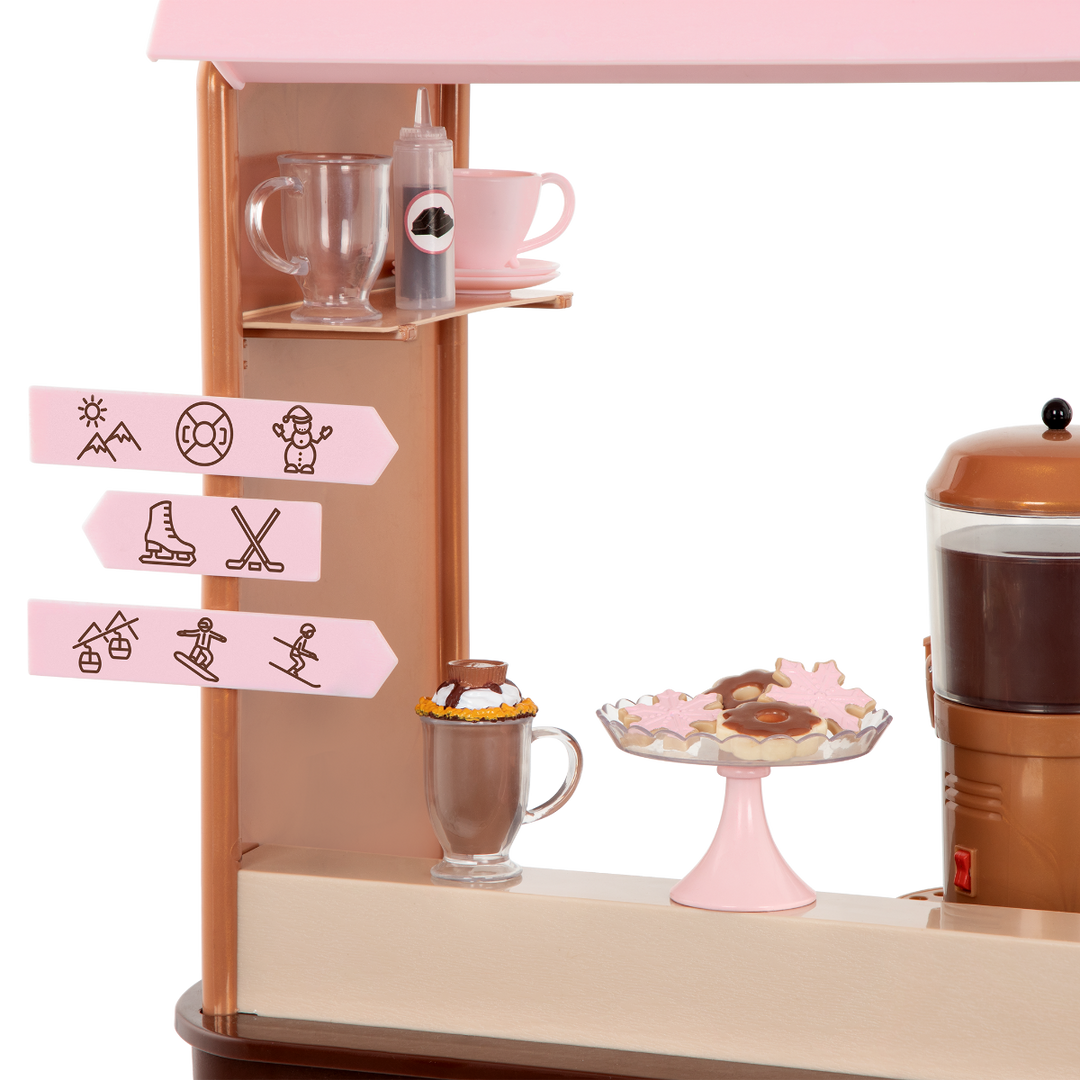 Choco-Tastic Stand - Hot Chocolate Stand Playset for 46cm Dolls - Food & Drink Accessories - Winter Playset for Dolls - Our Generation UK