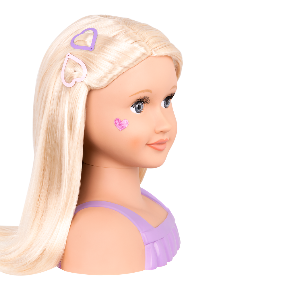 Trista - 23cm Doll Head - Doll Styling Head with Hair Accessories - Our Generation