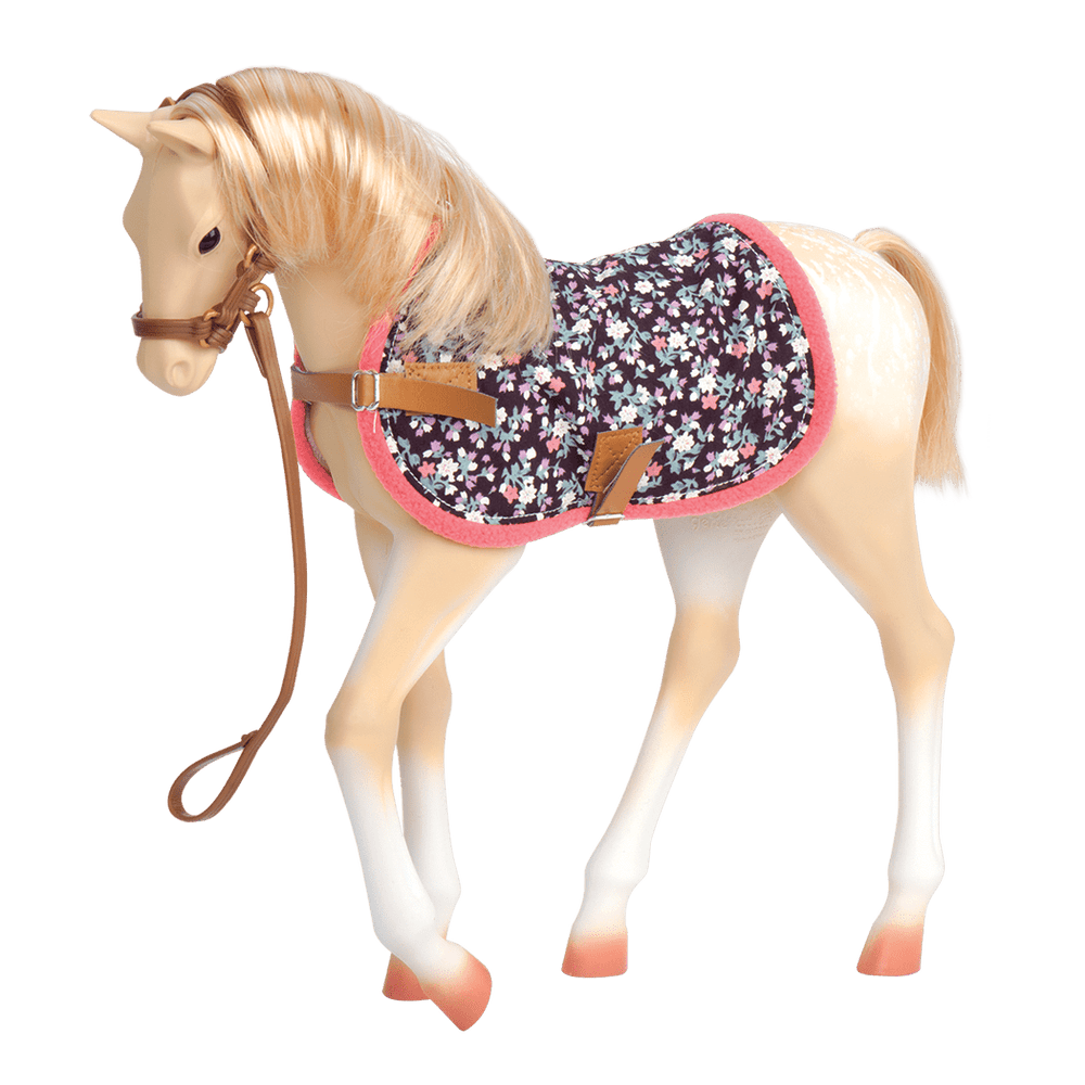 Palomino Foal - 30cm Horse for Dolls - Foal with Light Brown Hair & Grooming Accessories - Equestrian - Our Generation