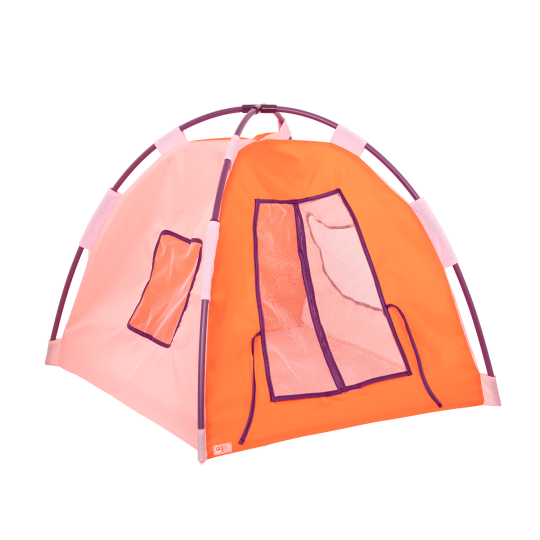 All Night Campsite - Orange & Purple Tent for Dolls - Camping Accessories for 46cm Dolls - Our Generation UK